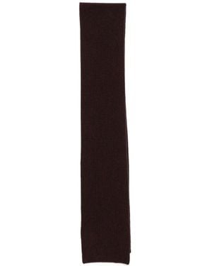 N.Peal Cashmere Ribbed Cashmere Scarf - Red