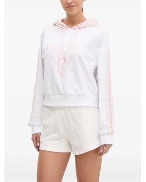 Guess Pantalones Cortos Joggers Holgados - Blanco