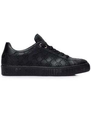 Philipp Plein Carson Monogram Strass Trainers - Black