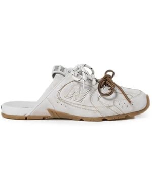 Miu Miu X New Balance 530 Sl Distressed-Effect Mules - White