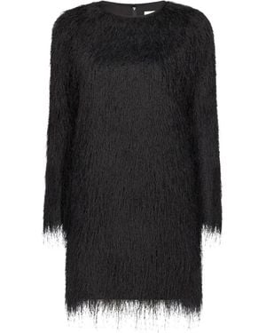 Loulou de Saison Tina Fringed Long-Sleeve Mini Dress - Black