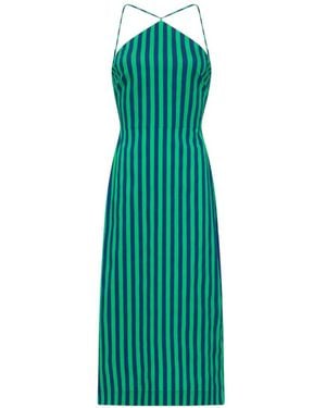 Simon Miller Kit Striped Tie-Back Maxi Dress - Green