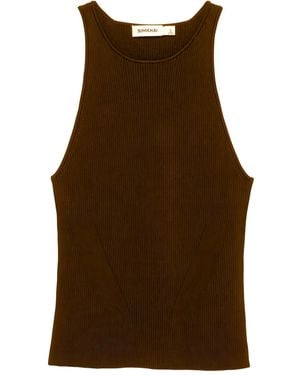 Jonathan Simkhai Reza Ribbed Racerback Tank Top - Brown