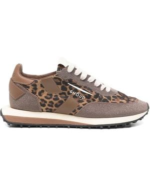 GHŌUD Leopard-Print Lace-Up Sneakers - White