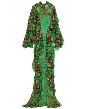 Etro Vestido Largo Con Estampado De Cachemira - Verde