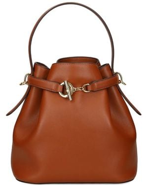 Ralph Lauren Top-Handle Leather Bucket Bag - Brown