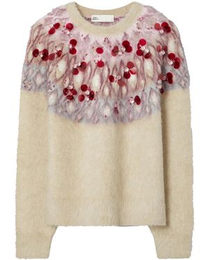 Tory Burch Verzierter Pullover - Pink