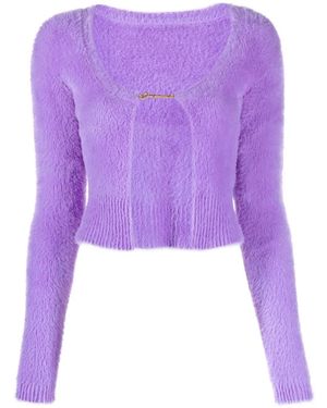Jacquemus La Maille Neve Manches Longue Cardigan - Purple