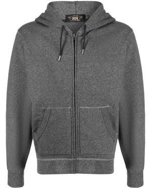 RRL Zip-Up Cotton Hoodie - Gray