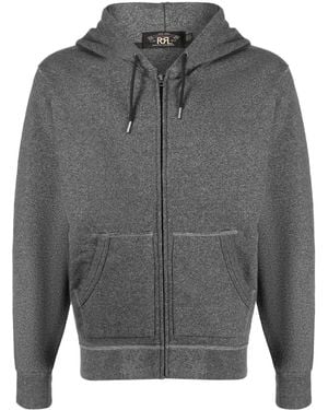RRL Zip-Up Cotton Hoodie - Gray