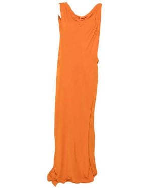 Alberta Ferretti Draped Cut-Out Maxi Dress - Orange