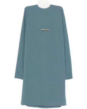 N°21 Bow-Appliqué Midi Dress - Blue