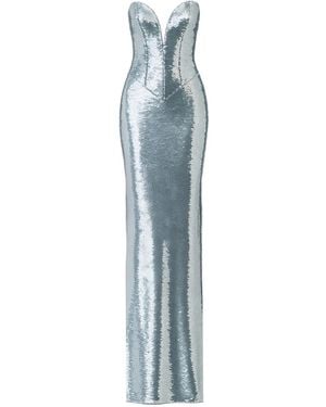 The New Arrivals Ilkyaz Ozel Azzurra Sequin-Embellishment Maxi Dress - Blue