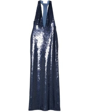 The New Arrivals Ilkyaz Ozel Olympia Sequin-Embellished Maxi Dress - Blue