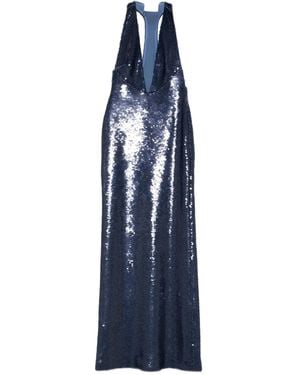The New Arrivals Ilkyaz Ozel Olympia Sequin-Embellished Maxi Dress - Blue
