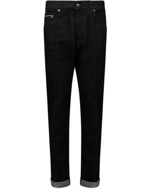 Dondup Logo-Patch Turn-Up Jeans - Black