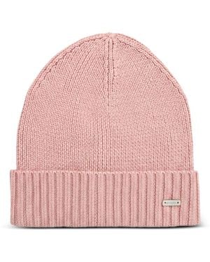 Geox Ribbed Logo Beanie Hat - Rosa