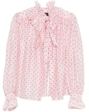 Styland Polka-Dot Blouse - Pink
