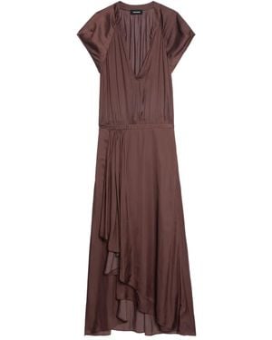 Zadig & Voltaire Randall V-Neck Midi Dress - Brown