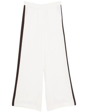 P.A.R.O.S.H. Pantalon Palazzo À Détails Rayés - White