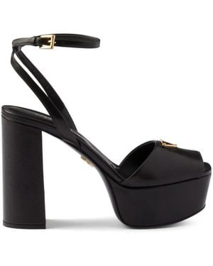 Prada Nappa Leather Platform Sandals - Black