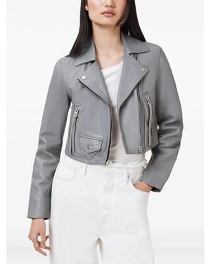 AllSaints Giacca Crop Con Zip - Grigio