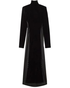 Lanvin Velvet High-Neck Midi Dress - Black