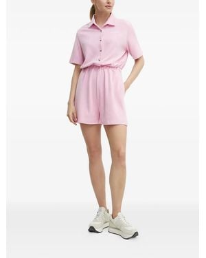 Picture Short-Sleeved Buttoned Playsuit - Pink