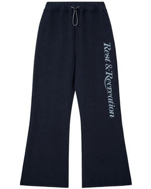 Rest&Recreation Logo-Detail Drawstring Trousers - Blue