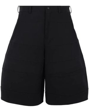 Comme des Garçons Wide Leg Bermuda Shorts - Black