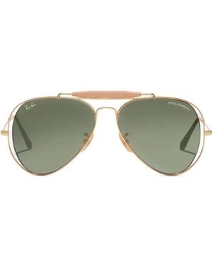 Dolce & Gabbana X Ray-Ban Pilot-Frame Sunglasses - Green