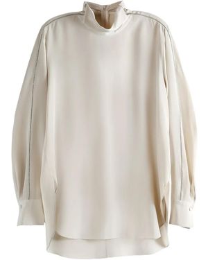 Brunello Cucinelli Klassische Bluse - Weiß