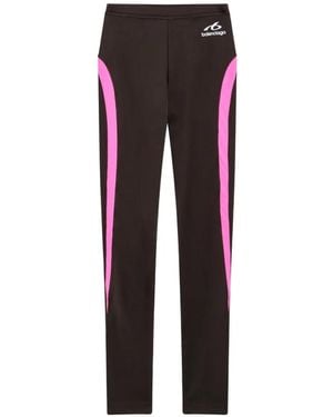 Balenciaga Logo-Print Paneled Leggings - Red