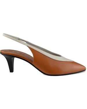 Loro Piana Pointed Leather Court Shoes - Brown