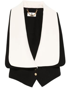 Elisabetta Franchi Veston À Col Contrastant - Black