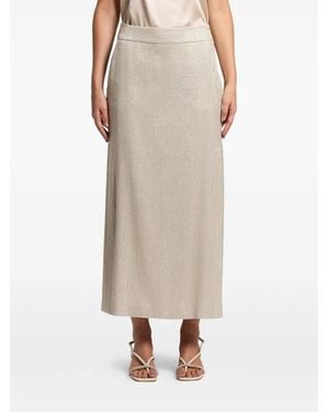 Peserico Midi-Rok Met Zijsplit - Naturel