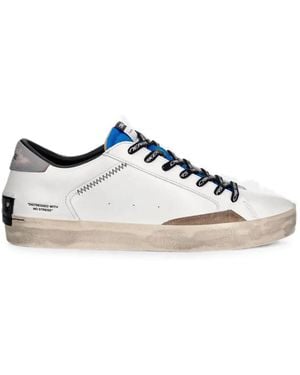 Crime London Distressed-Effect Leather Trainers - White
