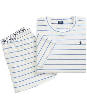 Polo Ralph Lauren Striped Logo-Waistband Pyjamas Set - White