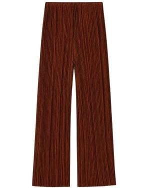 RETORI Striped Wide Trousers - Brown