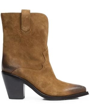 Ash Jester Western-Style Ankle Boots - Brown