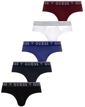 Guess Logo-Waistband Briefs (Set Of 5) - Blue