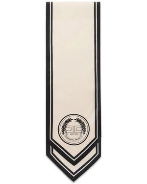 Elisabetta Franchi Silk Foulard Scarf - White