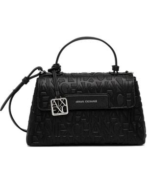 ARMANI EXCHANGE Logo-Embossed Cross-Body Bag - Black