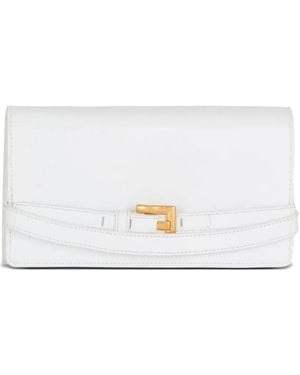 Balmain Belt-Detail Clutch Bag - White