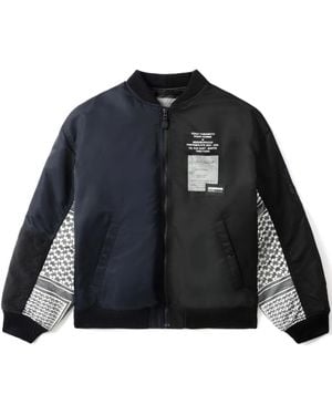 Yohji Yamamoto Bomber Con Maniche A Contrasto - Blu
