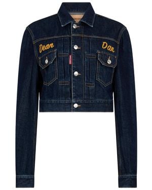 DSquared² Cimosa Authentic Japanese Cropped Jackets - Blue