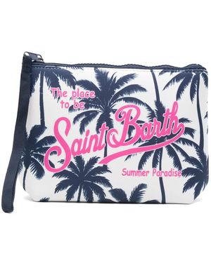 MC2 Saint Barth Palm-Tree Print Clutch Bag - White