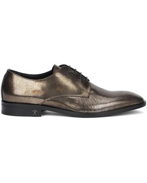 Roberto Cavalli Metallic Derby Shoes - Brown