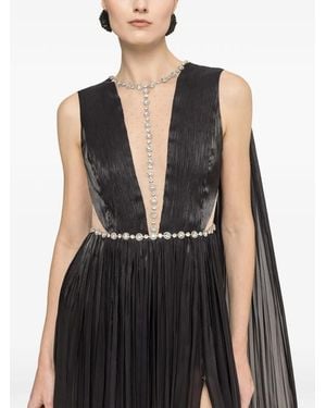 Nissa Crystal-Embellished Chiffon Maxi Dress - Black