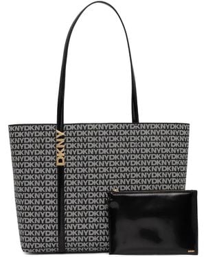DKNY Logo-Plaque Tote Bag - Black